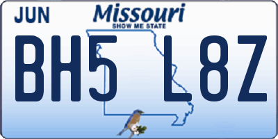 MO license plate BH5L8Z