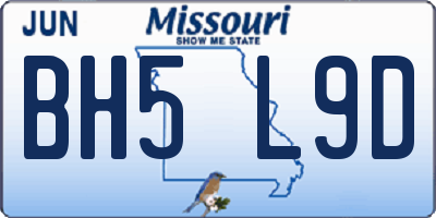 MO license plate BH5L9D