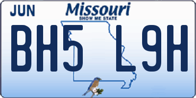 MO license plate BH5L9H