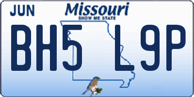 MO license plate BH5L9P