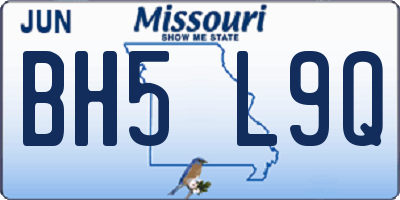 MO license plate BH5L9Q
