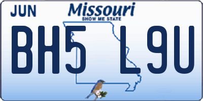 MO license plate BH5L9U