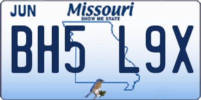 MO license plate BH5L9X
