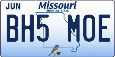 MO license plate BH5M0E