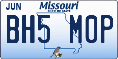 MO license plate BH5M0P