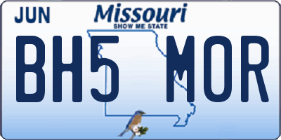MO license plate BH5M0R