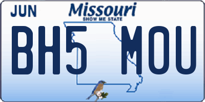 MO license plate BH5M0U