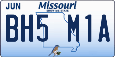 MO license plate BH5M1A