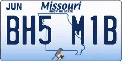 MO license plate BH5M1B