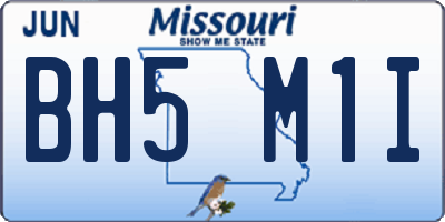 MO license plate BH5M1I