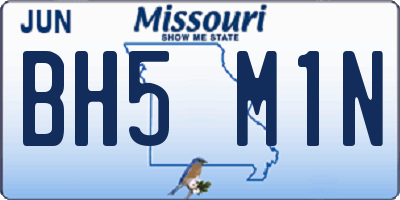 MO license plate BH5M1N