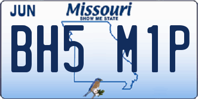 MO license plate BH5M1P