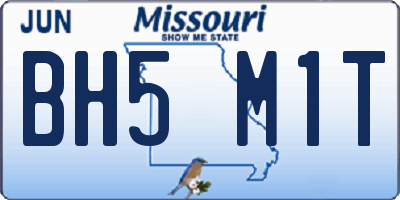 MO license plate BH5M1T