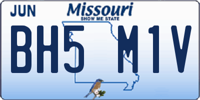 MO license plate BH5M1V