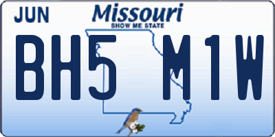 MO license plate BH5M1W