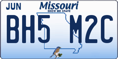 MO license plate BH5M2C