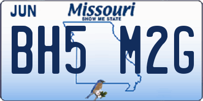 MO license plate BH5M2G