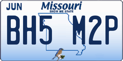 MO license plate BH5M2P