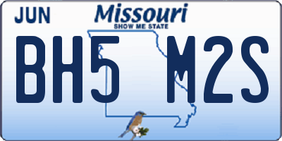 MO license plate BH5M2S