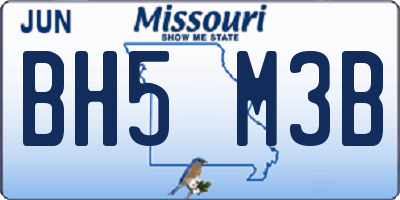 MO license plate BH5M3B