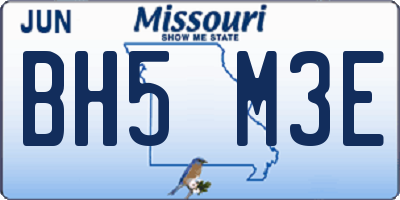 MO license plate BH5M3E