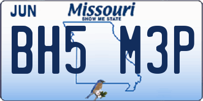 MO license plate BH5M3P