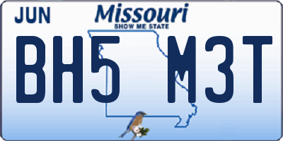 MO license plate BH5M3T