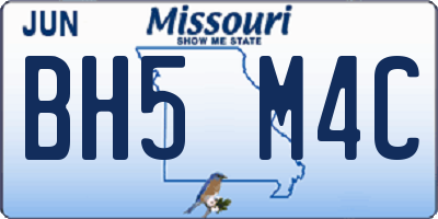 MO license plate BH5M4C