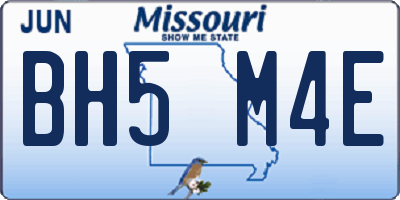 MO license plate BH5M4E