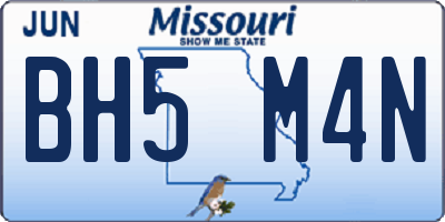 MO license plate BH5M4N