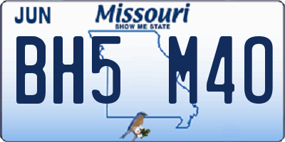 MO license plate BH5M4O