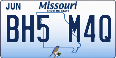 MO license plate BH5M4Q