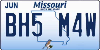 MO license plate BH5M4W