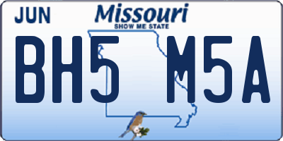 MO license plate BH5M5A