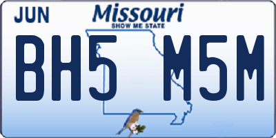 MO license plate BH5M5M