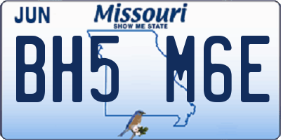 MO license plate BH5M6E