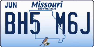 MO license plate BH5M6J