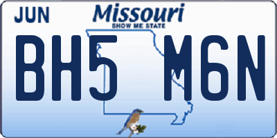 MO license plate BH5M6N