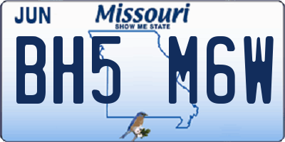 MO license plate BH5M6W