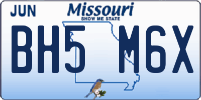 MO license plate BH5M6X