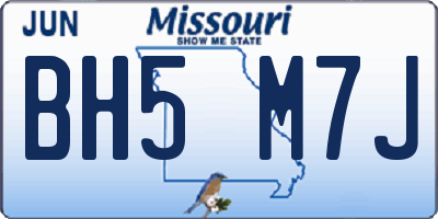 MO license plate BH5M7J