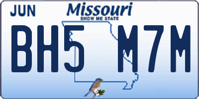 MO license plate BH5M7M