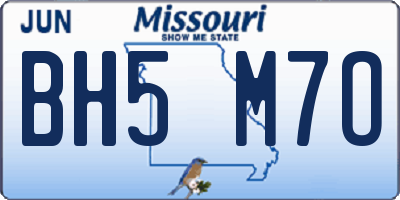 MO license plate BH5M7O