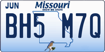 MO license plate BH5M7Q