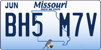 MO license plate BH5M7V
