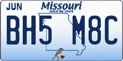 MO license plate BH5M8C