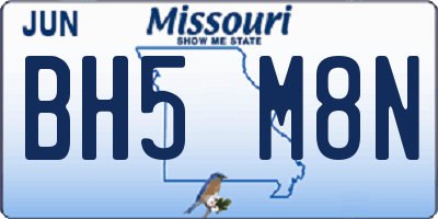 MO license plate BH5M8N