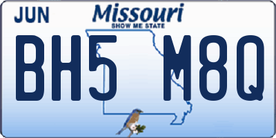 MO license plate BH5M8Q