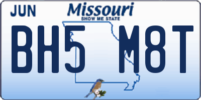 MO license plate BH5M8T