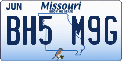 MO license plate BH5M9G